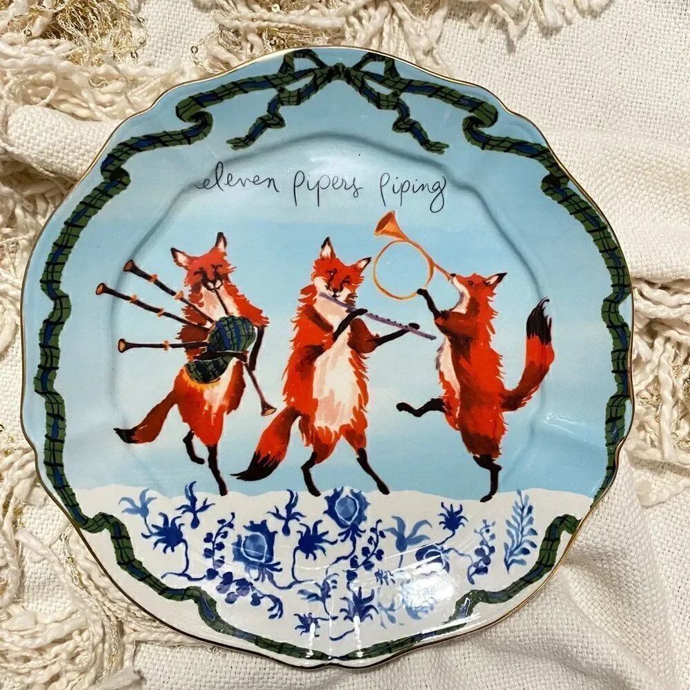ANTHROPOLOGIE 12 Days 11 Pipers Piping Plate